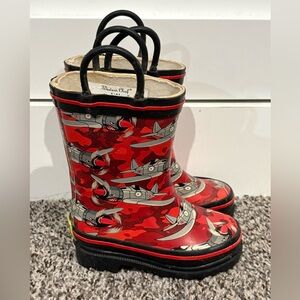 Western Chief Red Plane Rain Boots toddler Size 5c
